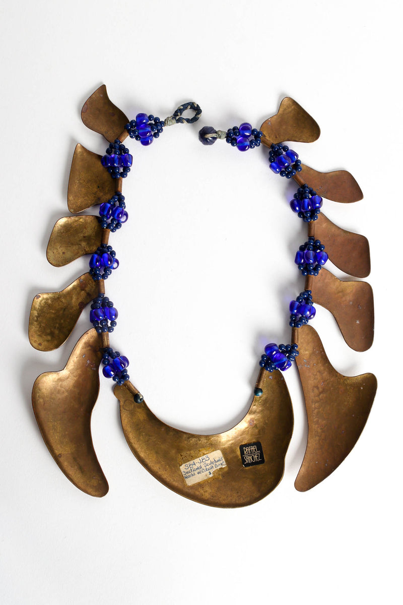 Vintage Rafael Sanchez Sculptural Organic Plate Bead Necklace back side @ Recess LA