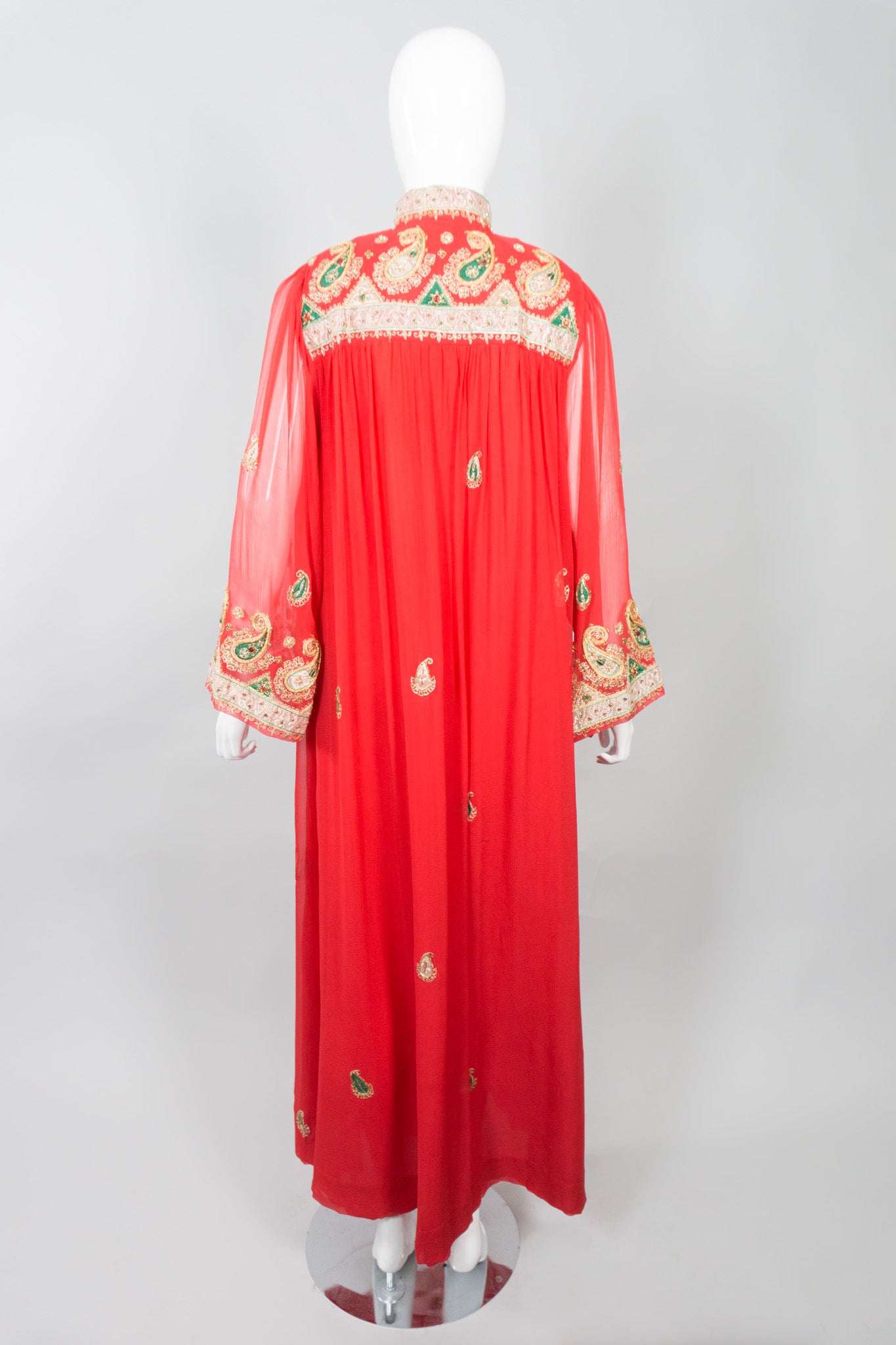 Raksha for Neiman Marcus Paisley Embellished Silk Kaftan