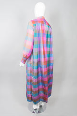 Raksha of Hindimp London for Neiman Marcus Pastel Plaid Check Vintage Silk Kaftan