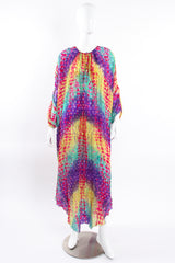 Vintage Raksha Rainbow Silk Bandhani Tie Dye Caftan on Mannequin front at Recess Los Angeles