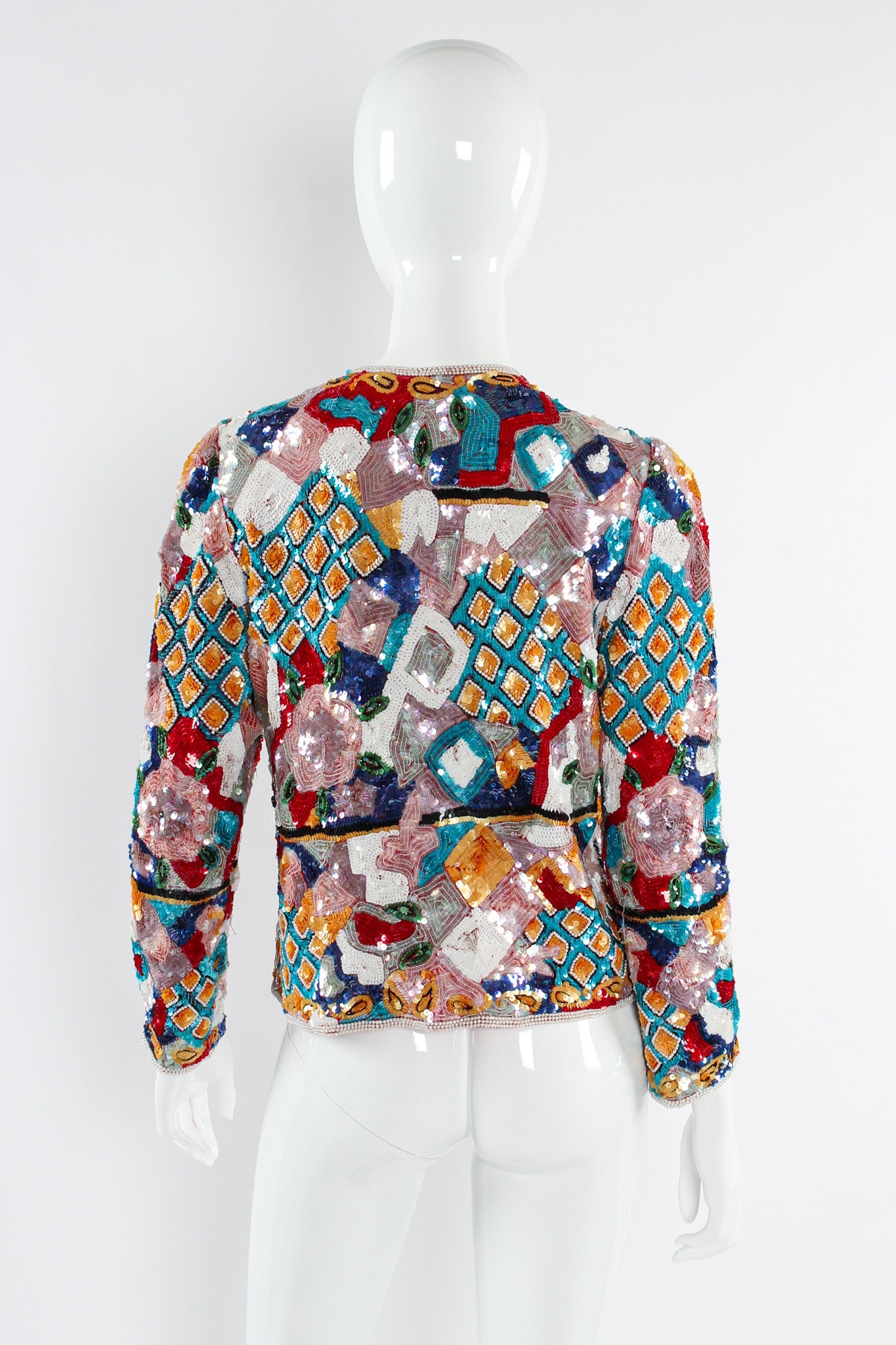 Vintage Rambob Abstract Sequin & Pearl Bead Jacket mannequin back @ Recess LA