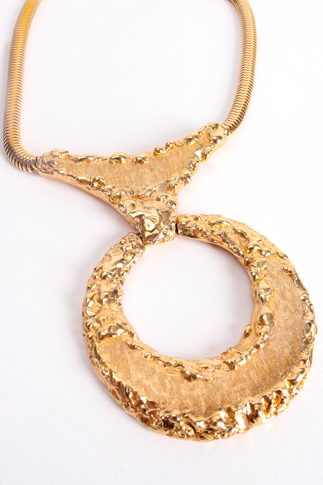 Vintage Raquel Brutalist Textured Ring Pendant at Recess Los Angeles