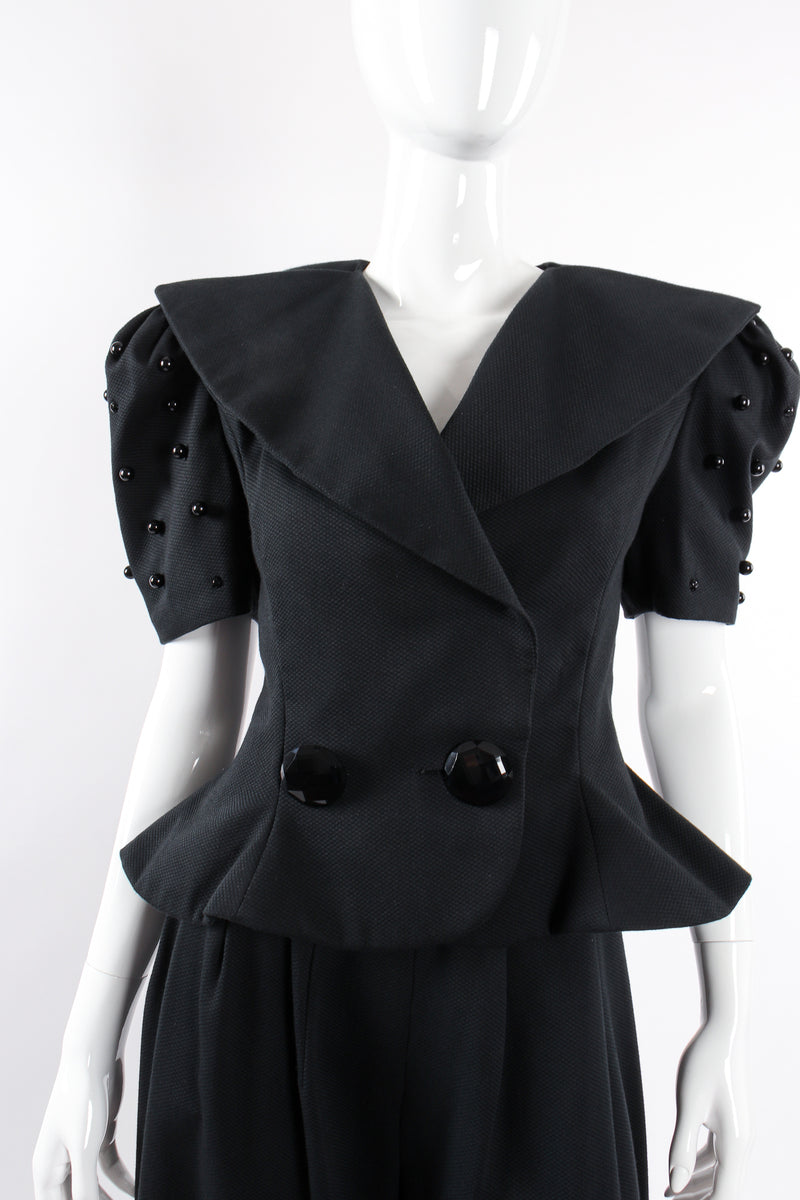 Vintage Raul Blanco Evenings Puff Sleeve Jacket & Pant Set on Mannequin front crop @ Recess LA