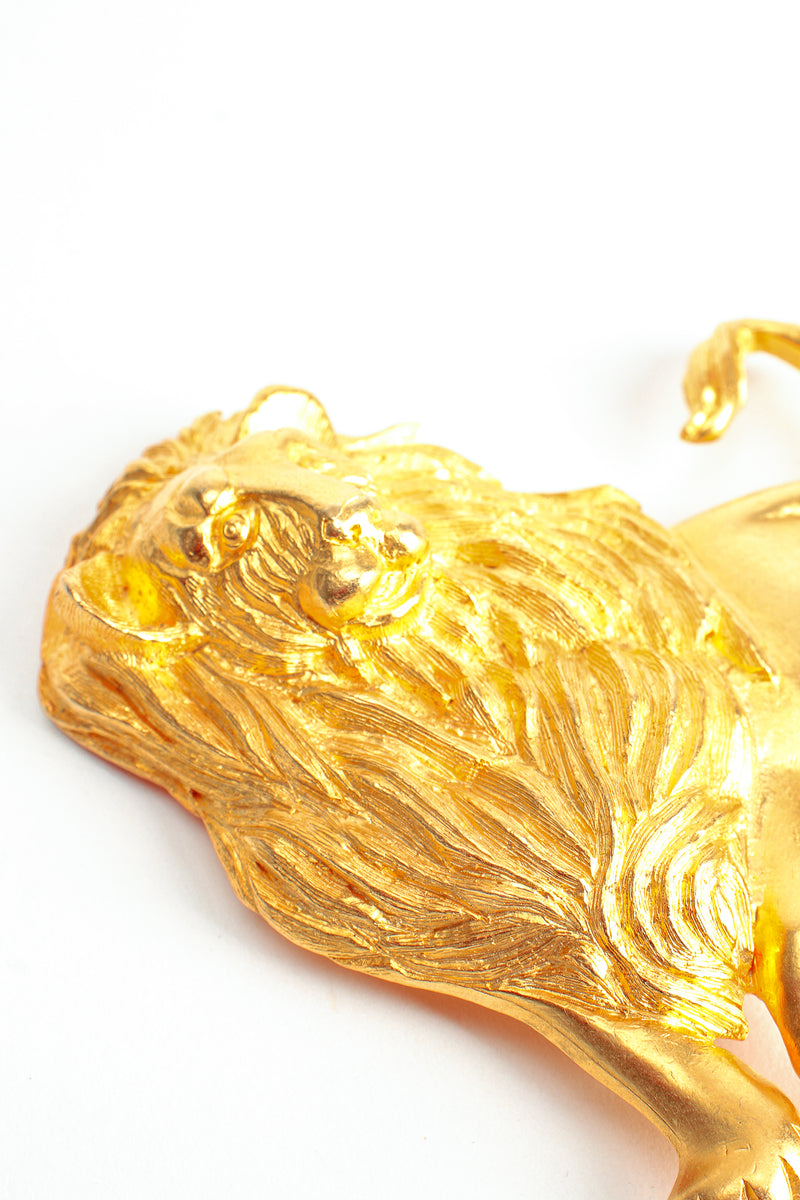 Vintage Realm Golden Majestic Brave Lion Brooch at Recess Los Angeles