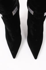 Vintage Rene Caovilla Tall Velvet Rhinestone Boots toe at Recess Los Angeles