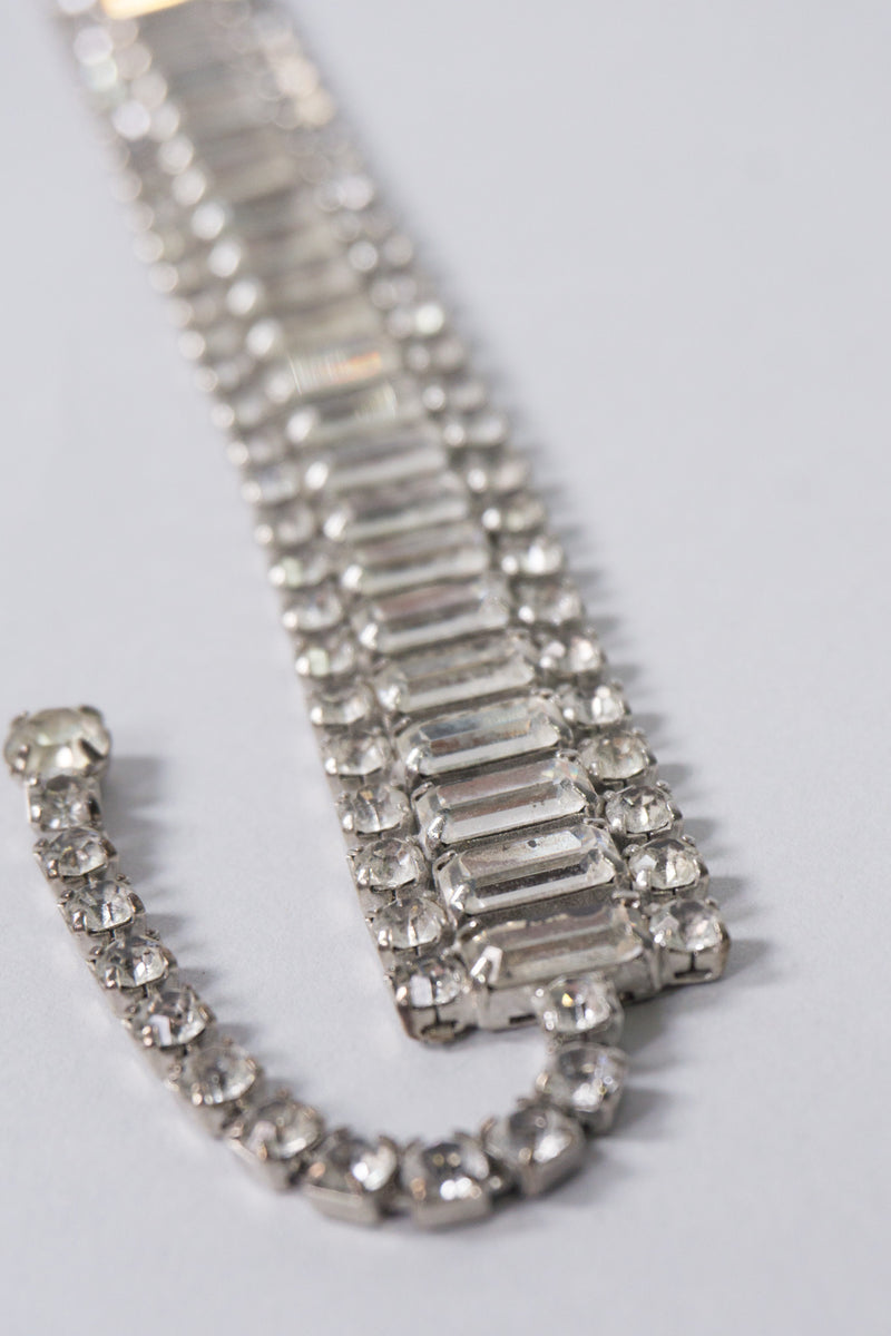 Vintage Rhinestone Baguette Choker Necklace