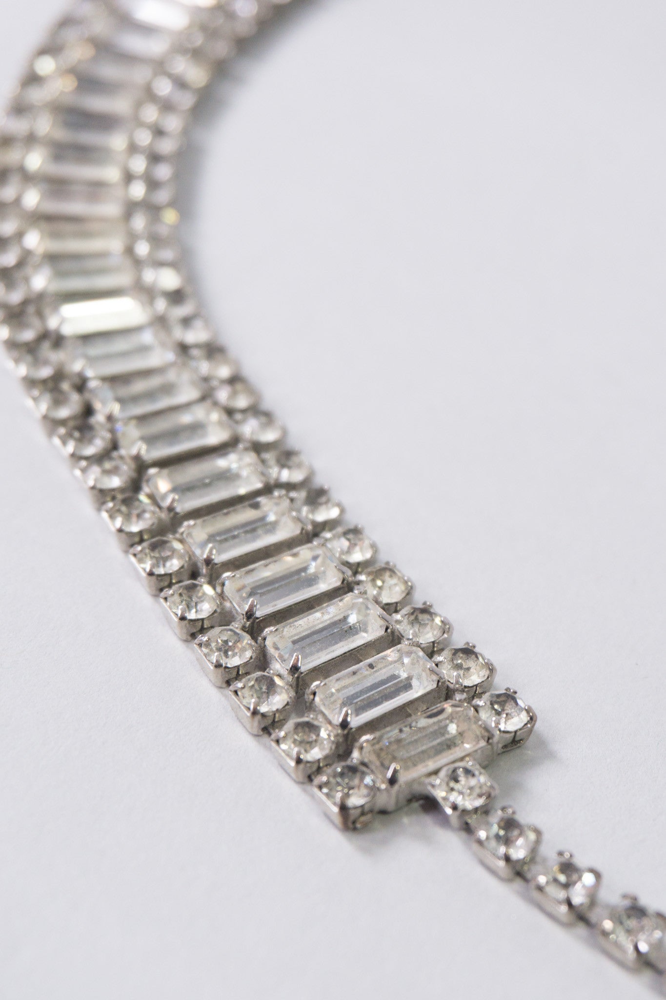 Vintage Rhinestone Baguette Choker Necklace