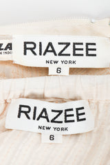 Vintage Riazee Beaded Applique Bridal Wedding Top & Skirt Set labels at Recess