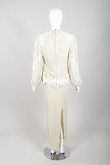 Vintage Riazee Beaded Applique Bridal Wedding Top & Skirt Set on Mannequin back at Recess