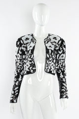 Vintage Ricco Antonio Floral Sequin Beaded Bolero Jacket mannequin front  @ Recess LA