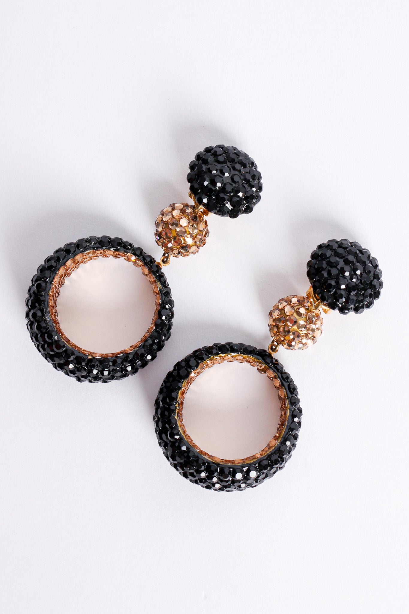 Vintage Richard Kerr Rhinestone Ring Hoop Drop Earrings at Recess Los Angeles