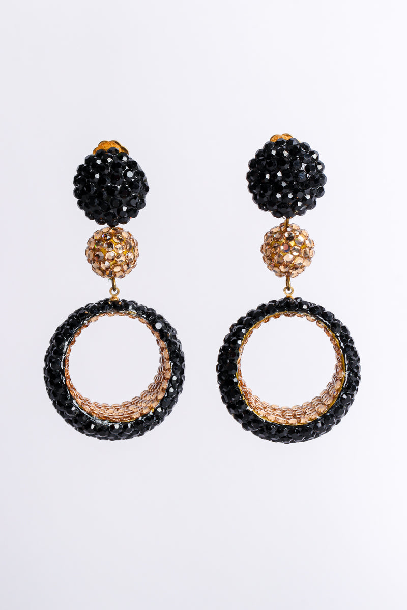 Vintage Richard Kerr Rhinestone Ring Hoop Drop Earrings hang at Recess Los Angeles