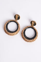 Vintage Richard Kerr Two-Tone Rhinestone Hoop Earrings backside at Recess Los Angeles