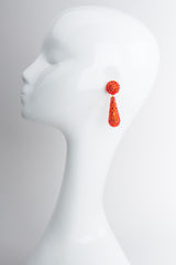 Richard Kerr Hot Cheeto Fire Crystal Rhinestone Drop Earrings