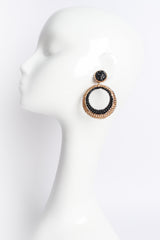 Vintage Richard Kerr Two-Tone Rhinestone Hoop Earrings on mannequin at Recess Los Angeles