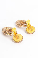 Vintage Richard Kerr Rhinestone Oval Drop Earrings clip on open @ Recess Los Angeles