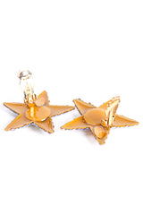 Vintage Richard Kerr Iridescent Crystal Shining Star Earrings backside at Recess Los Angeles