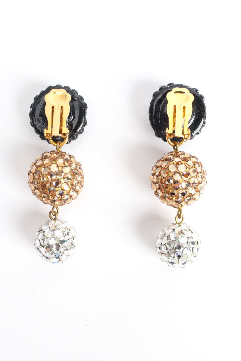 Vintage Triple Rhinestone Drop Earrings backs @ Recess Los Angeles