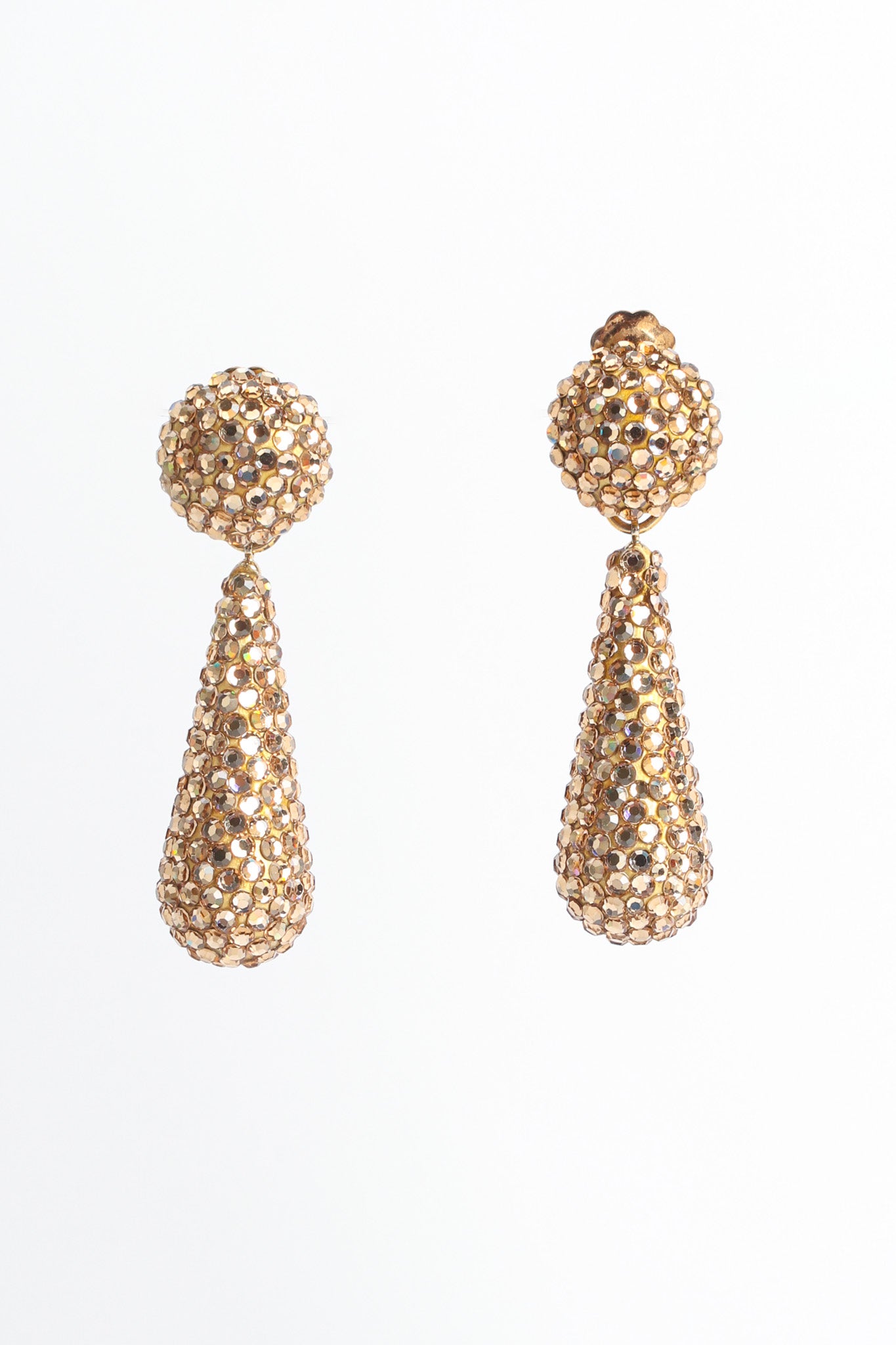 Champagne Teardrop Rhinestone Earrings