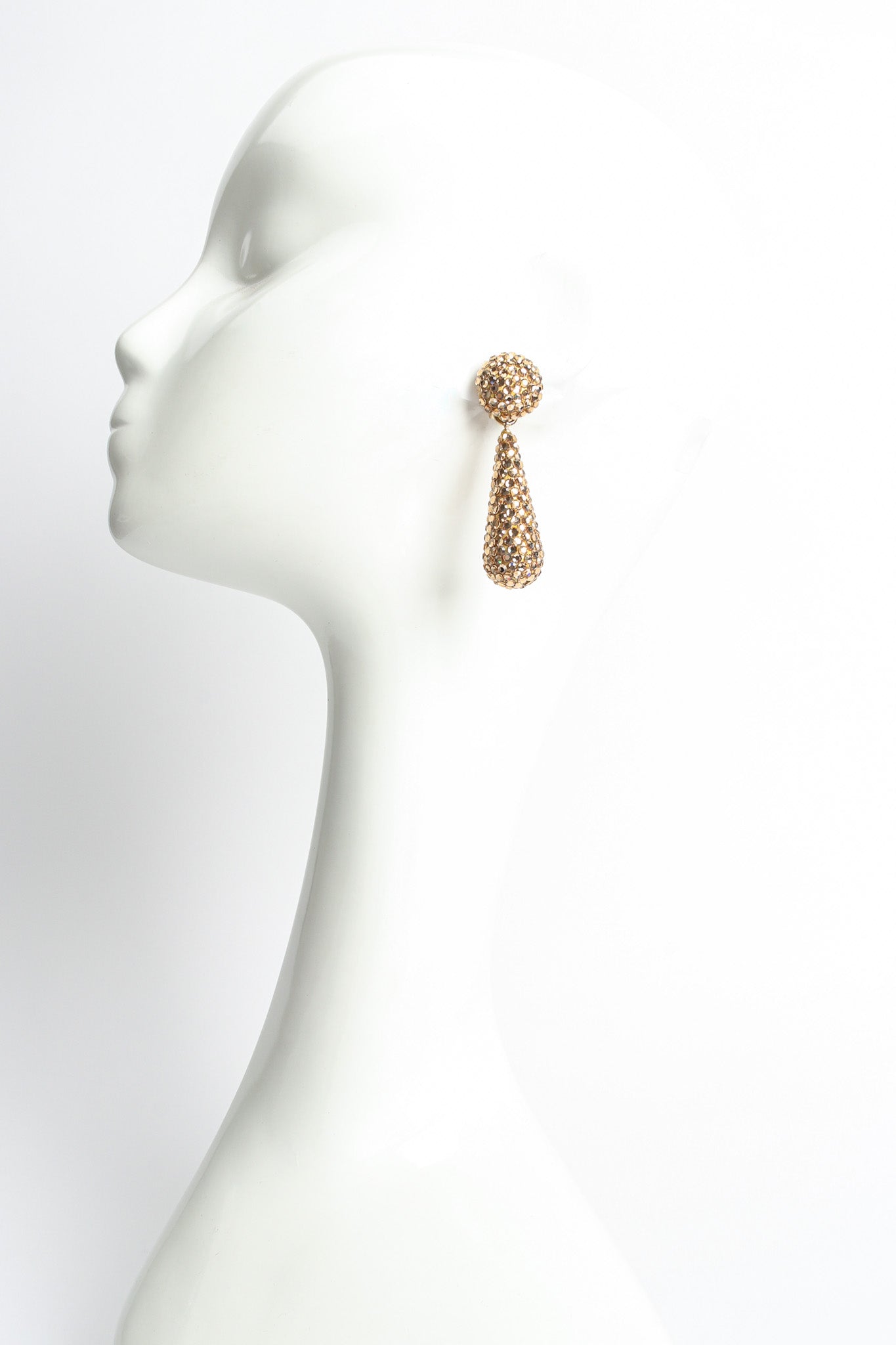 Champagne Teardrop Rhinestone Earrings