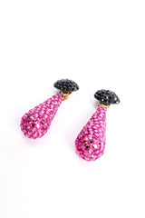 Vintage Richard Kerr Signature Fuchsia Rhinestone Drop Earrings at Recess Los Angeles