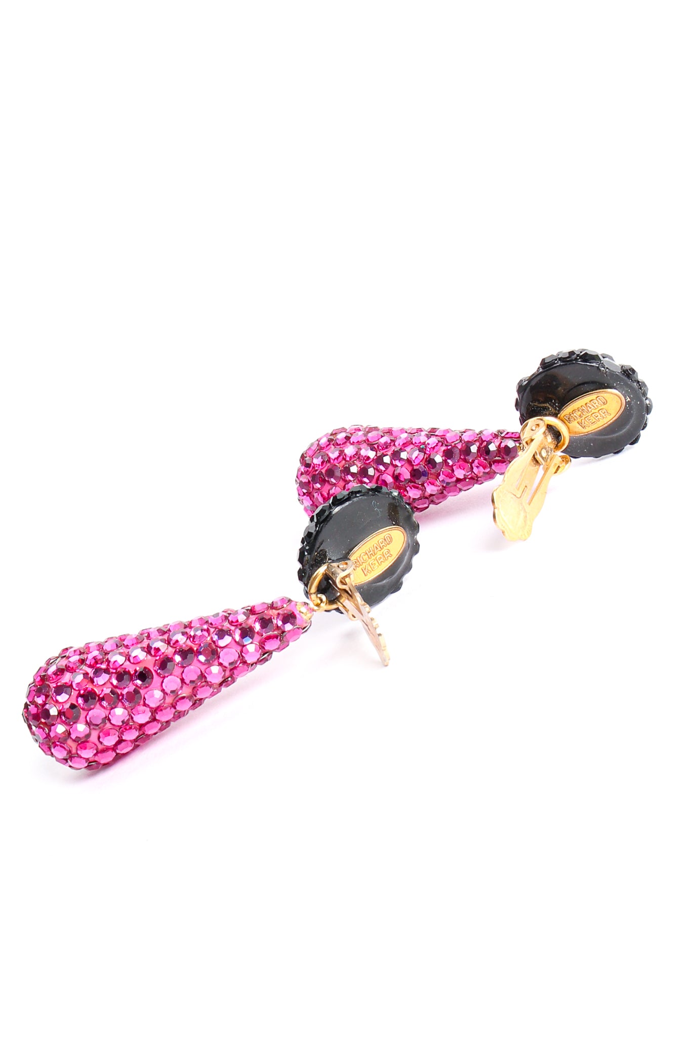 Fuchsia Rhinestone Drop Earrings