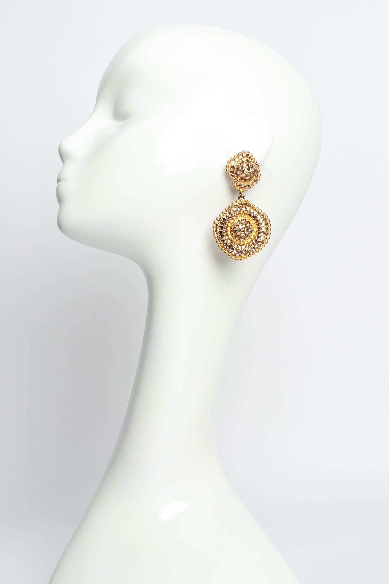 Dome Plate Rhinestone Earrings