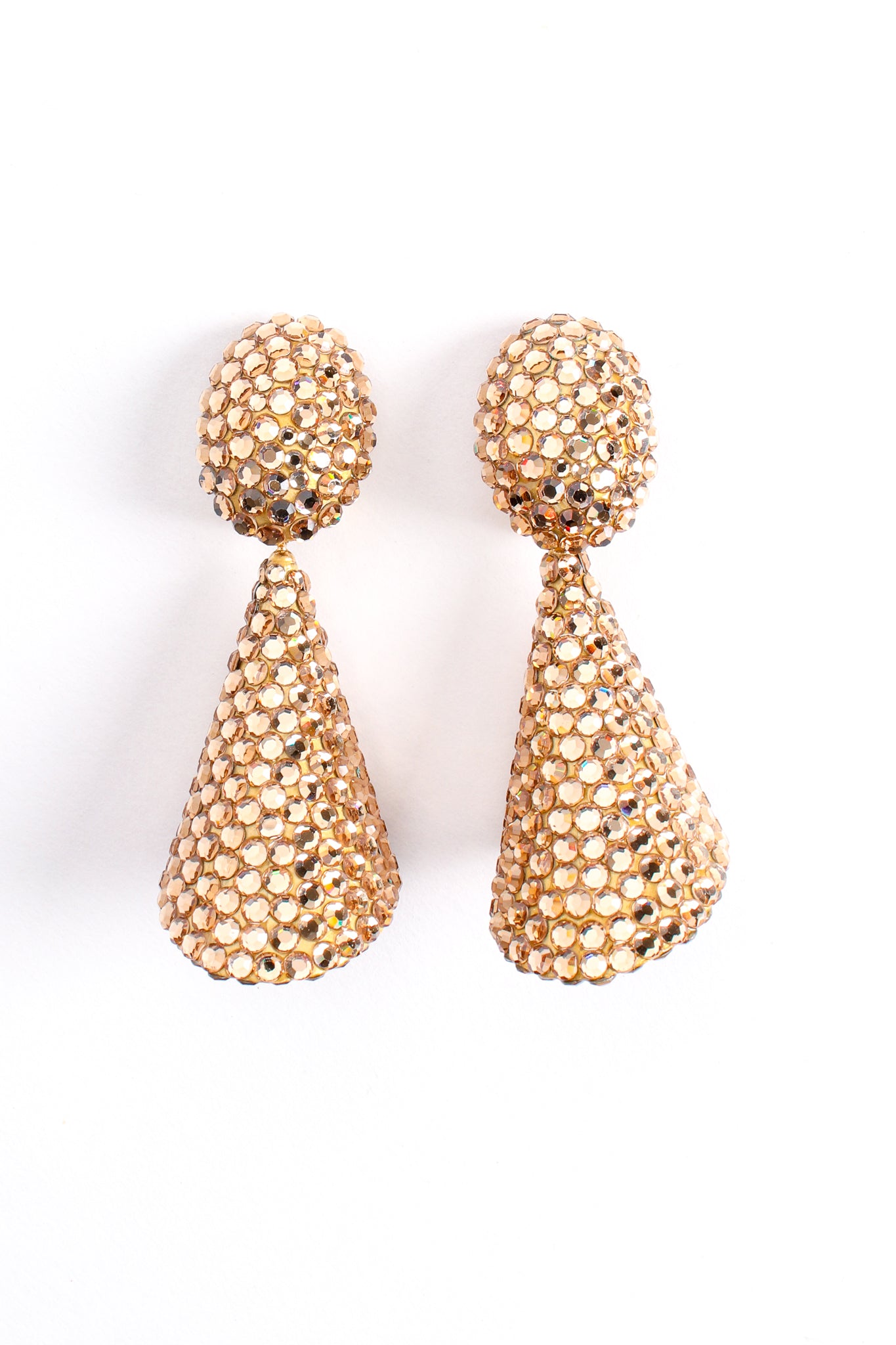 Vintage Richard Kerr Champagne Rhinestone Cone Earrings at Recess Los Angeles