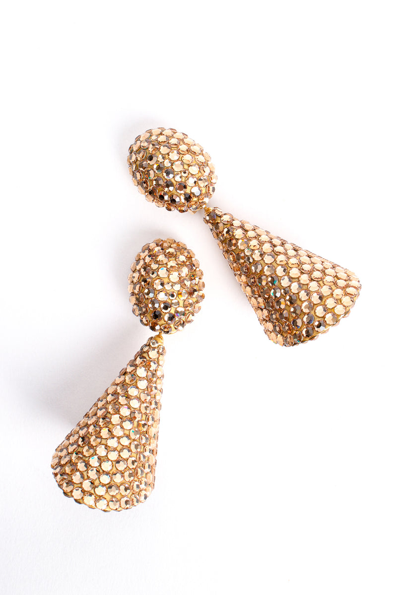 Vintage Richard Kerr Champagne Rhinestone Cone Earrings at Recess Los Angeles