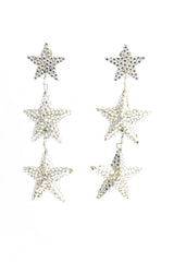 Vintage Richard Kerr Triple Star Chandelier Earrings front @ Recess Los Angeles