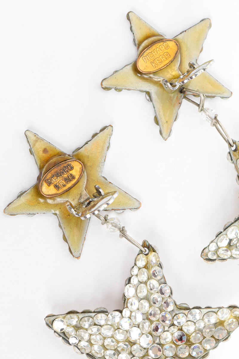 Vintage Richard Kerr Triple Star Chandelier Earrings signed @ Recess Los Angeles