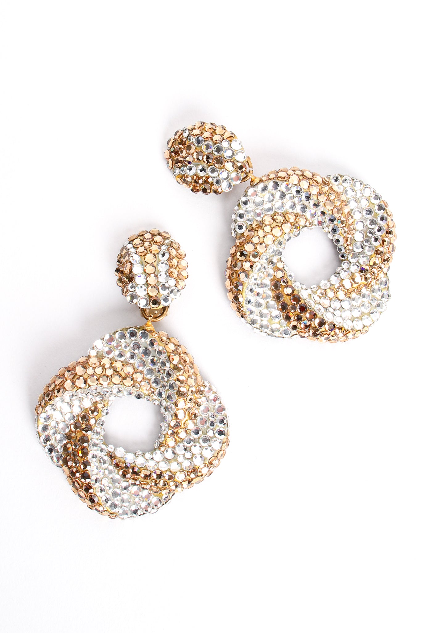 Vintage Richard Kerr Champagne Crystal Swirl Hoop Earrings at Recess Los Angeles