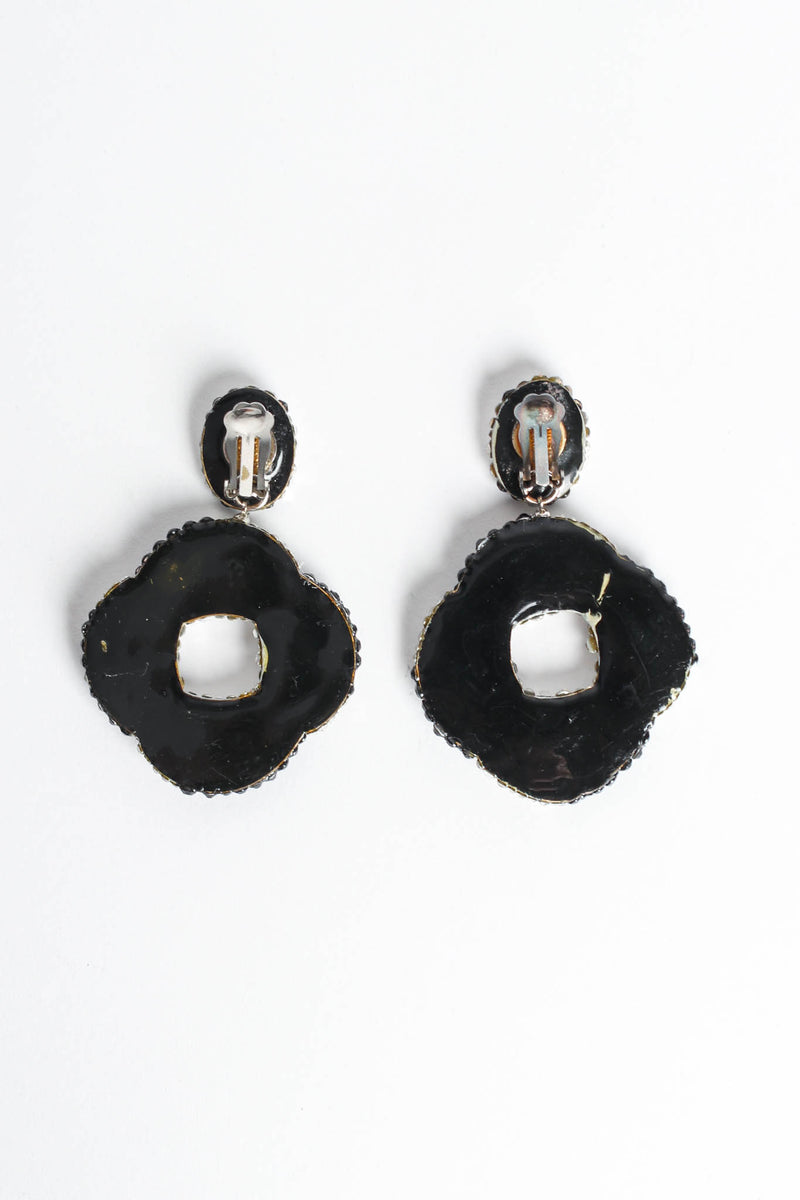 Vintage Richard Kerr Swirl Knot Rhinestone Earrings back @ Recess LA