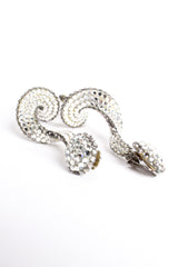 Vintage Richard Kerr Crystal Rhinestone Swirl Drop Earrings detail at Recess Los Angeles