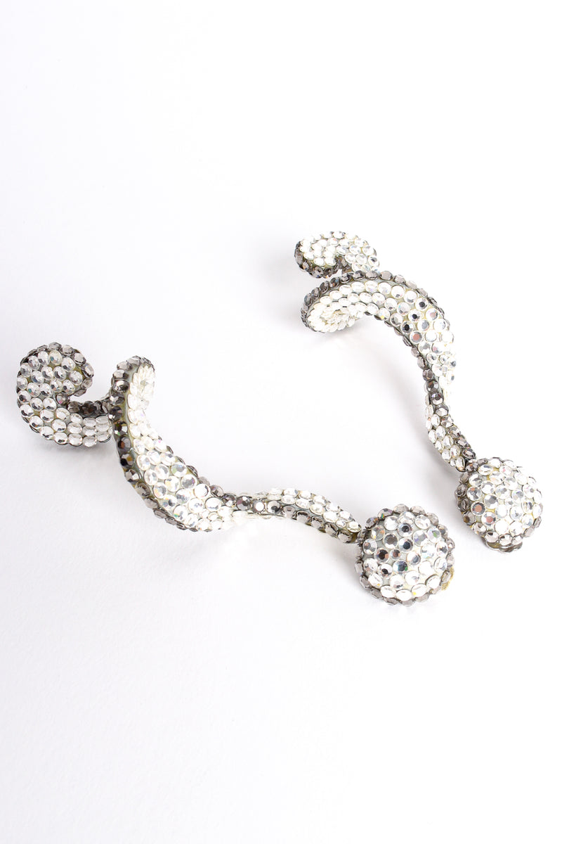 Vintage Richard Kerr Crystal Rhinestone Swirl Drop Earrings at Recess Los Angeles