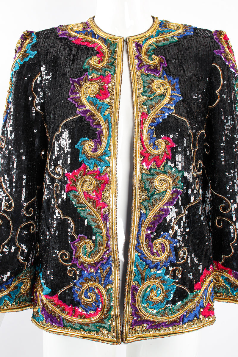 Vintage Richilene Embellished Sequin Flourish Jacket on Mannequin front at Recess Los Angeles