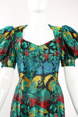 Vintage Richilene Puff Sleeve Brocade Dress on Mannequin neckline at Recess Los Angeles