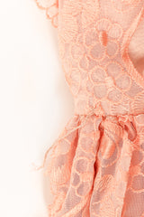 Vintage Richilene Embroidered Lace Balloon Sleeve Dress Detail at Recess LA