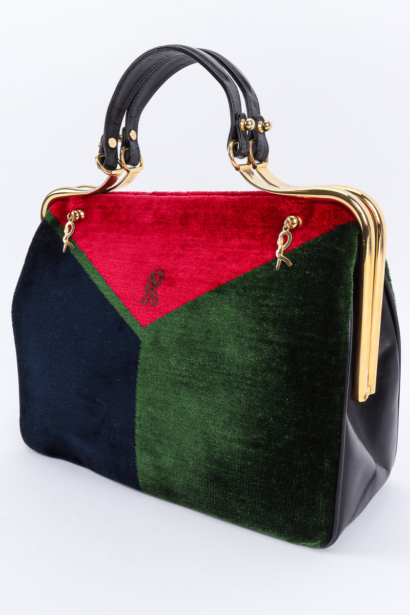 Vintage Roberta Di Camerino Velvet Frame Handbag front angle @ Recess LA