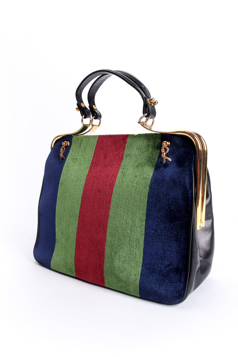 Vintage Roberta di Camerino Block-Striped Velvet Frame Bag at Recess Los Angeles