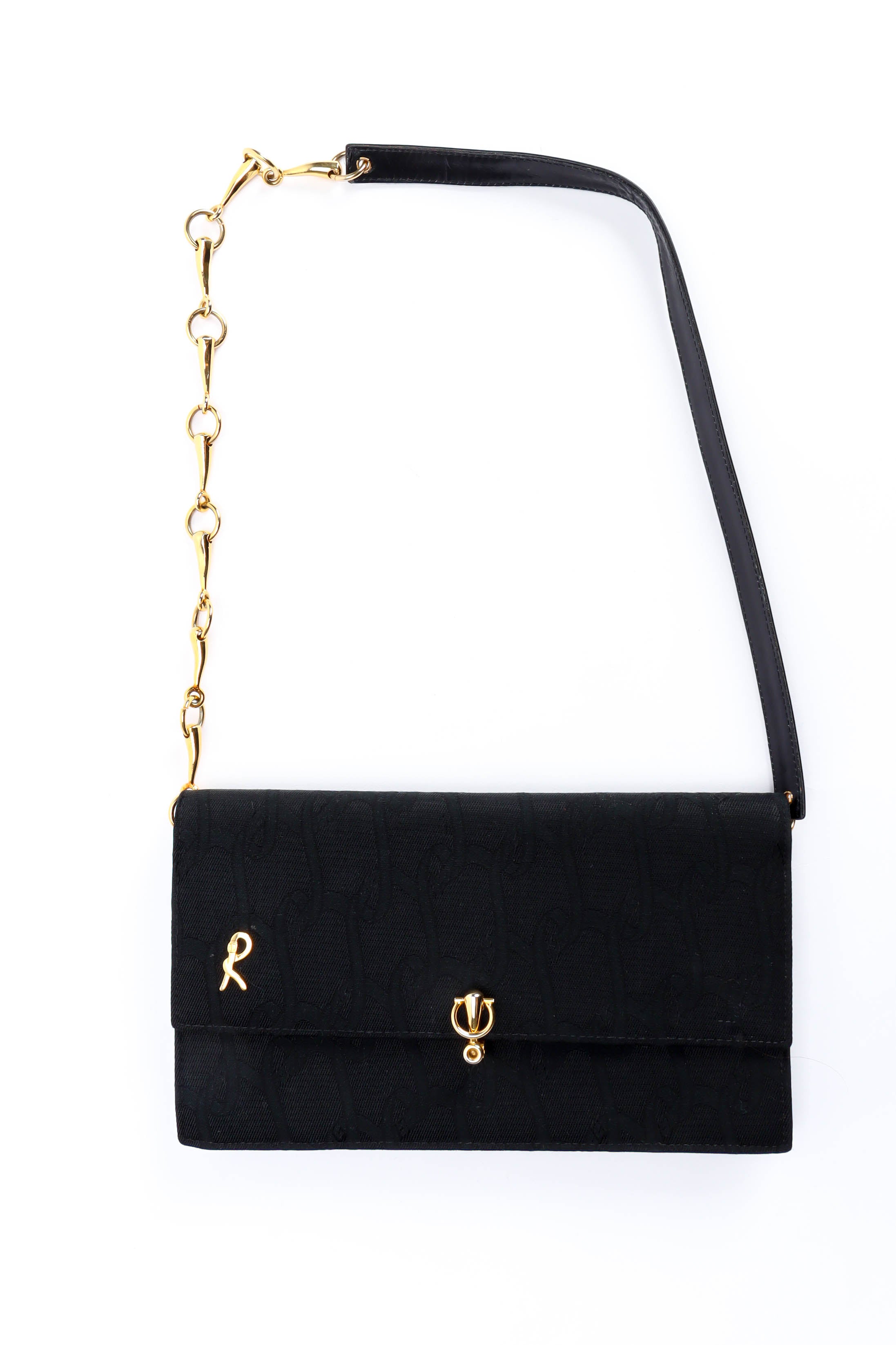 Vintage Roberta Monogram Envelope Purse Clutch front @ Recess LA