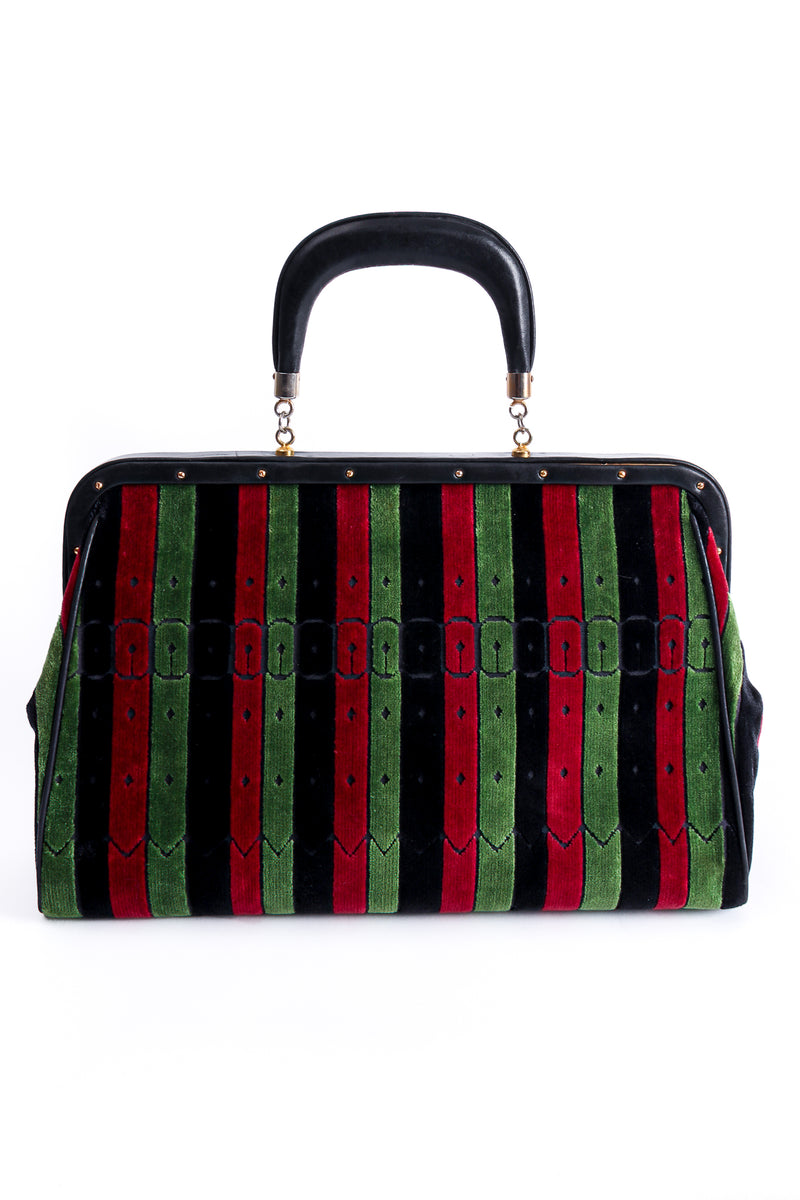 Vintage Roberta di Camerino Velvet Striped Buckle Oversized Bag Back at Recess LA