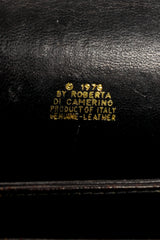 Vintage Roberta di Camerino Velvet Striped Leather Accordion Clutch Bag Label Stamp at Recess LA