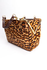 Vintage Roberta di Camerino Leopard Pony Hair Frame Handbag open at Recess Los Angeles