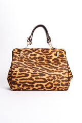 Vintage Roberta di Camerino Leopard Pony Hair Frame Handbag front at Recess Los Angeles