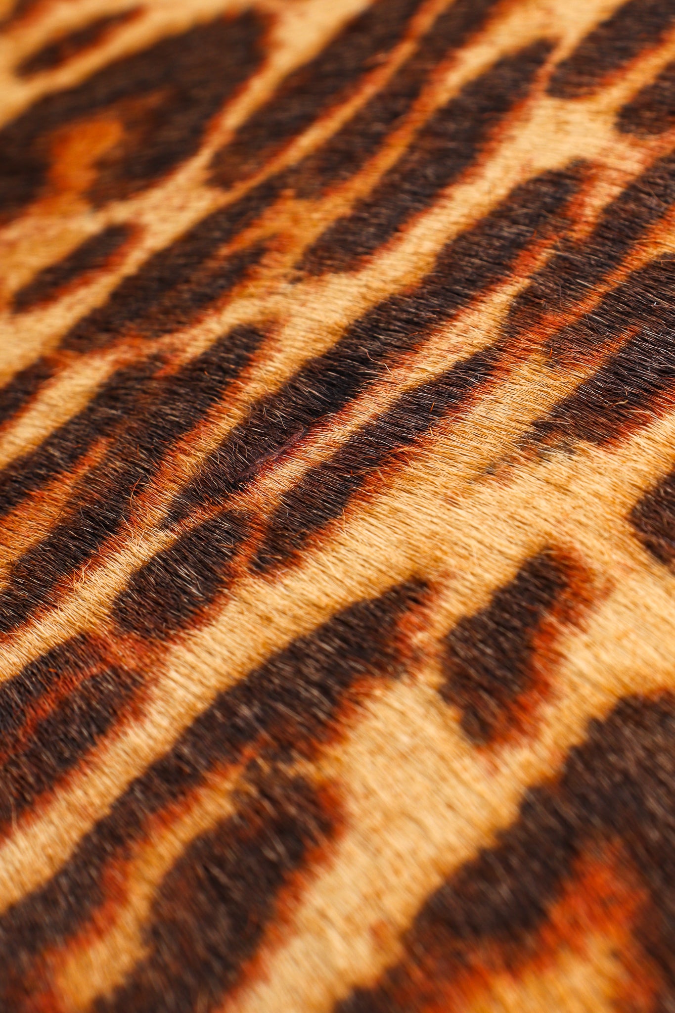 Vintage Roberta di Camerino Leopard Pony Hair Frame Handbag fabric detail at Recess Los Angeles