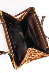 Vintage Roberta di Camerino Leopard Pony Hair Frame Handbag lining at Recess Los Angeles