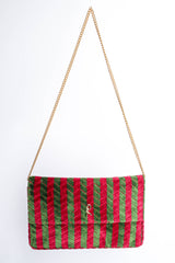 Vintage Roberta di Camerino Striped Velvet Clutch Bag full chain at Recess Los Angeles