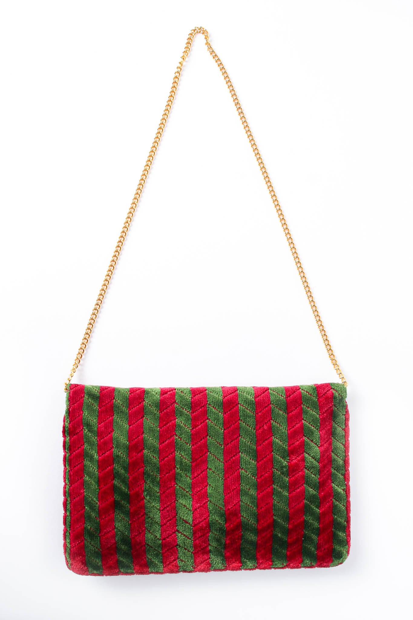 Vintage Roberta di Camerino Striped Velvet Clutch Bag back at Recess Los Angeles