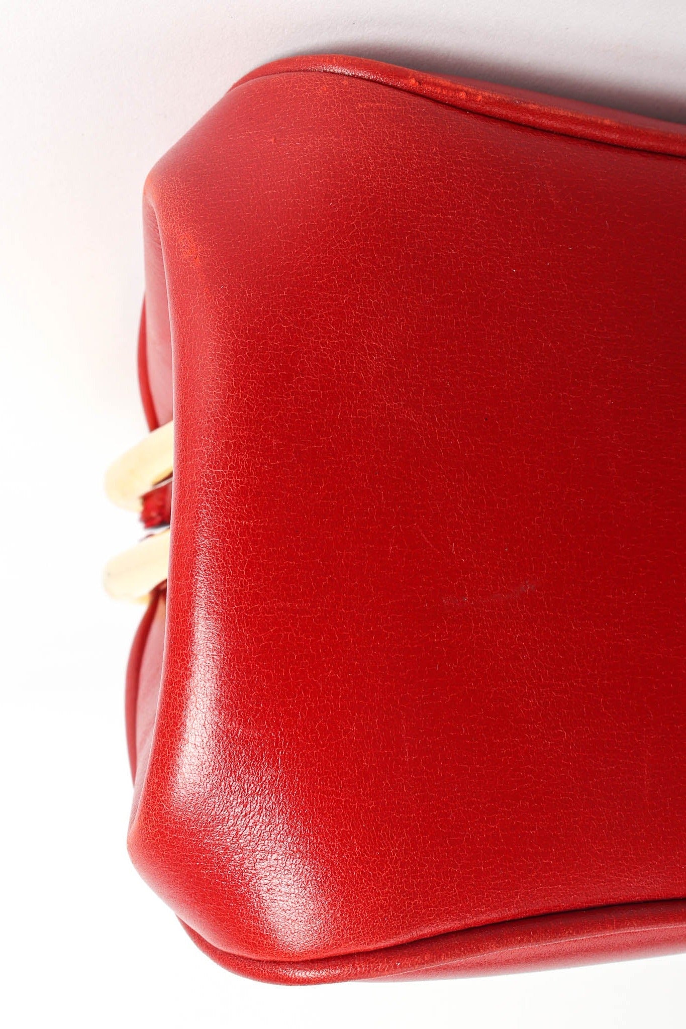 Vintage Roberta Di Camerino Mini Caravel Leather Frame Bag base scuff @ Recess Los Angeles